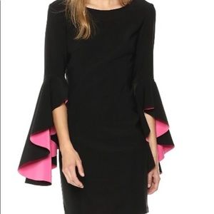 Nicole Miller ruffle bell sleeve shift dress